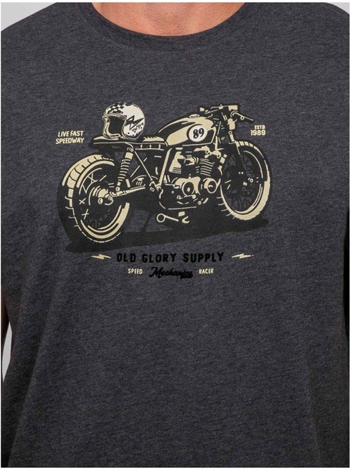 Katoenen t-shirt met korte mouwen en motorprint jatoulo - Kiabi Katoenen t-shirt met korte mouwen en motorprint jatoulo - Kiabi