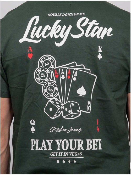 Katoenen t-shirt met korte mouwen en pokerprint joplayer - Kiabi Katoenen t-shirt met korte mouwen en pokerprint joplayer - Kiabi