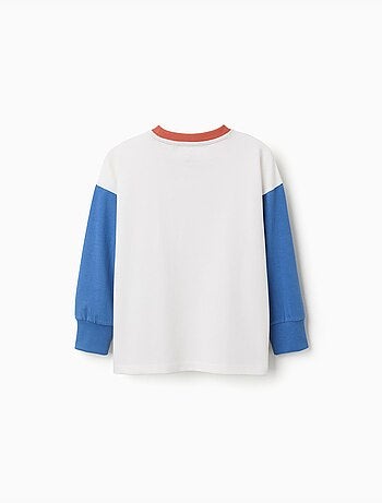 Katoenen t-shirt met lange mouw en zak