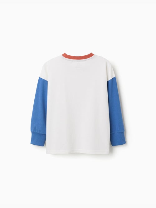 Katoenen t-shirt met lange mouw en zak - Kiabi Katoenen t-shirt met lange mouw en zak - Kiabi