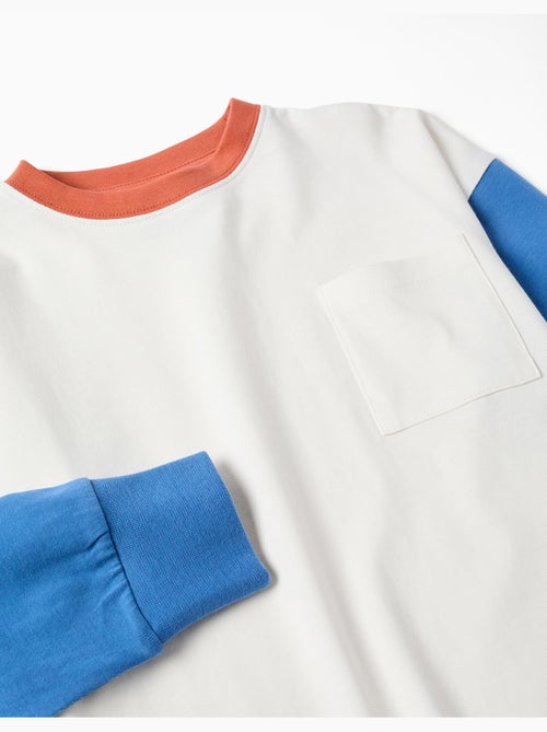 Katoenen t-shirt met lange mouw en zak - Kiabi Katoenen t-shirt met lange mouw en zak - Kiabi