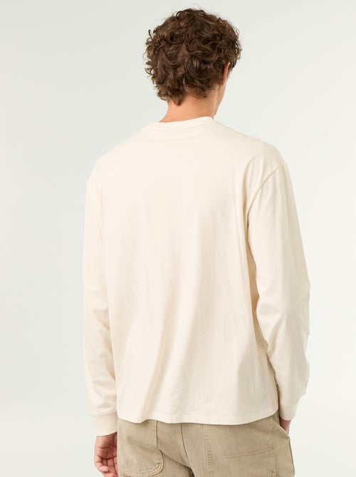 Katoenen T-shirt met lange mouwen en ronde hals - Kiabi Katoenen T-shirt met lange mouwen en ronde hals - Kiabi