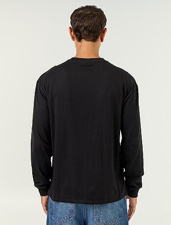 Katoenen T-shirt met lange mouwen en ronde hals