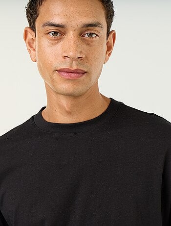 Katoenen T-shirt met lange mouwen en ronde hals