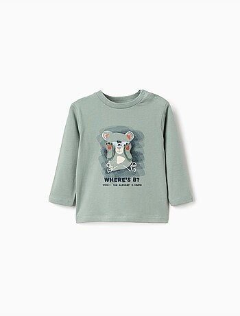 Lange mouwen katoenen t-shirt met papegaai print