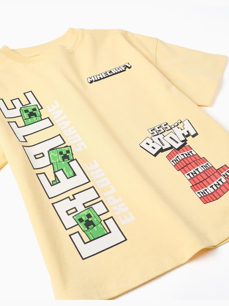 Katoenen T-shirt met Minecraft prints Geel - Kiabi