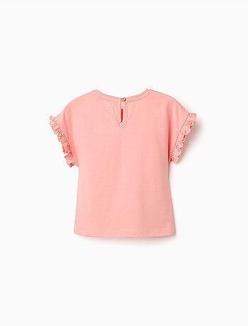 Katoenen t-shirt met minnie print en ruches