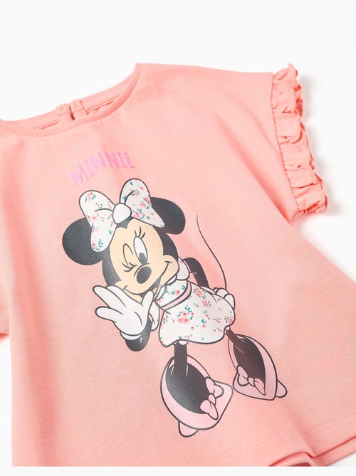 Katoenen T-shirt met Minnie print en ruches - Kiabi