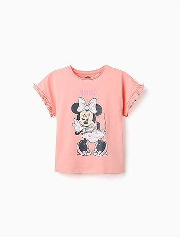 Katoenen T-shirt met Minnie print en ruches