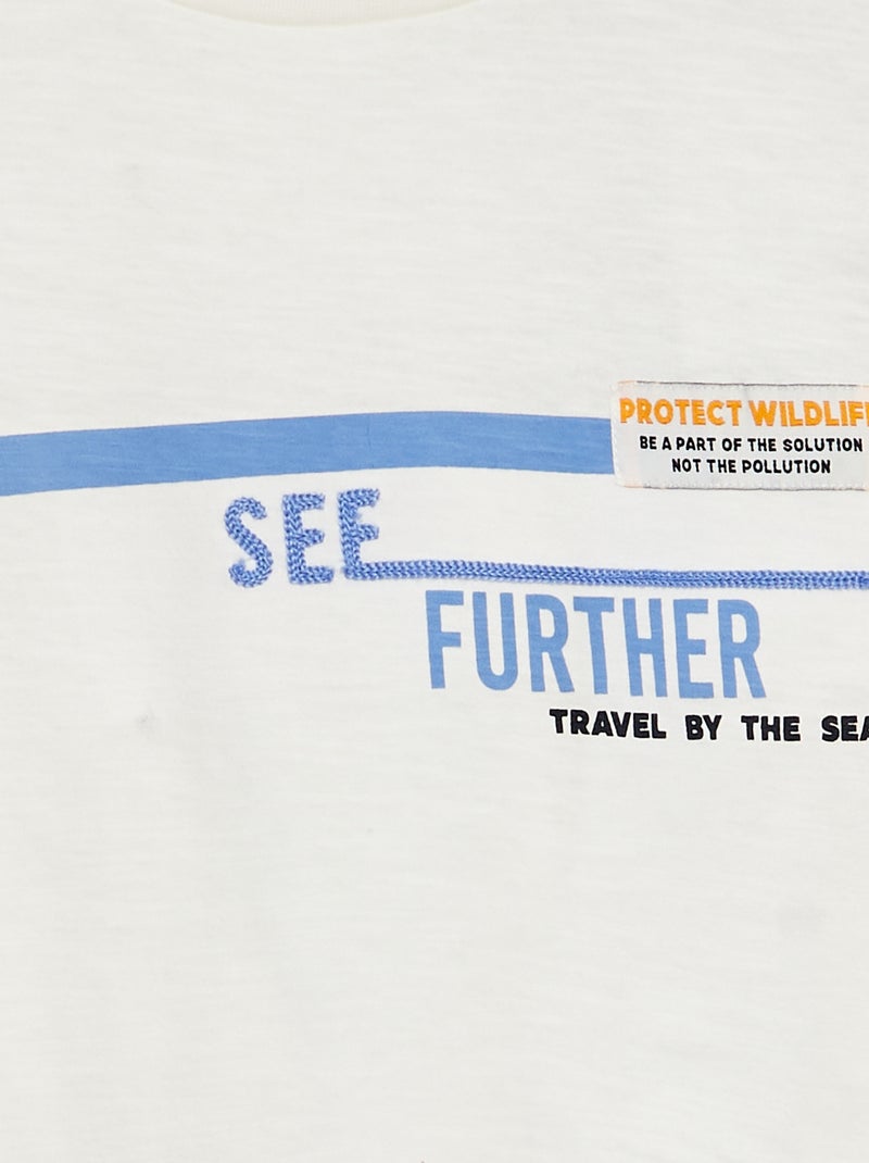 Katoenen T-shirt met print BIEGE - Kiabi