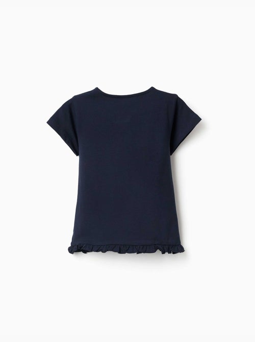 Katoenen t-shirt met print en gerafelde zoom - Kiabi