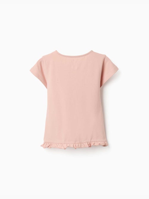 Katoenen t-shirt met print en gerafelde zoom - Kiabi