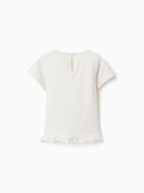 Katoenen t-shirt met print en gerafelde zoom - Kiabi Katoenen t-shirt met print en gerafelde zoom - Kiabi