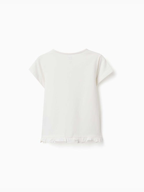 Katoenen t-shirt met print en gerafelde zoom - Kiabi