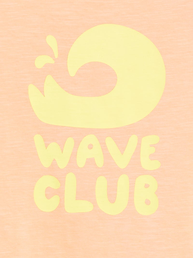 Katoenen T-shirt met print ORANJE - Kiabi