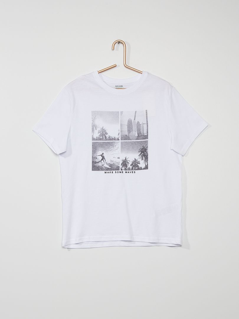 Katoenen T-shirt met print WIT - Kiabi