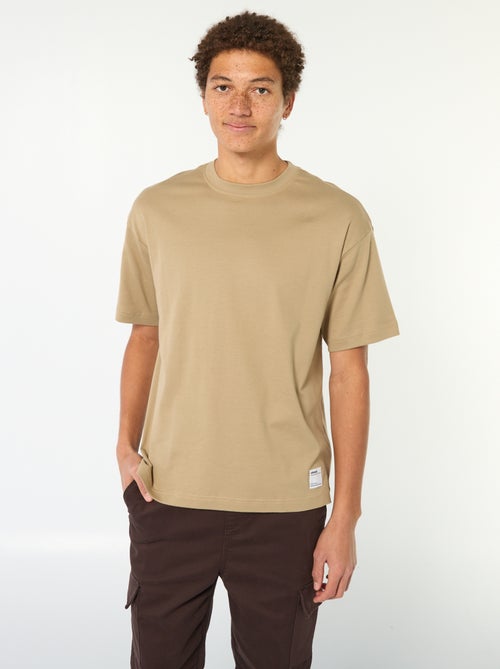 Katoenen T-shirt met ronde hals - Kiabi