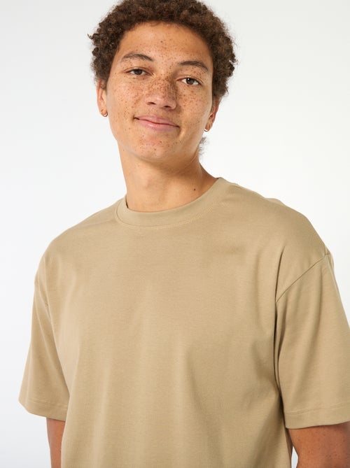 Katoenen T-shirt met ronde hals - Kiabi