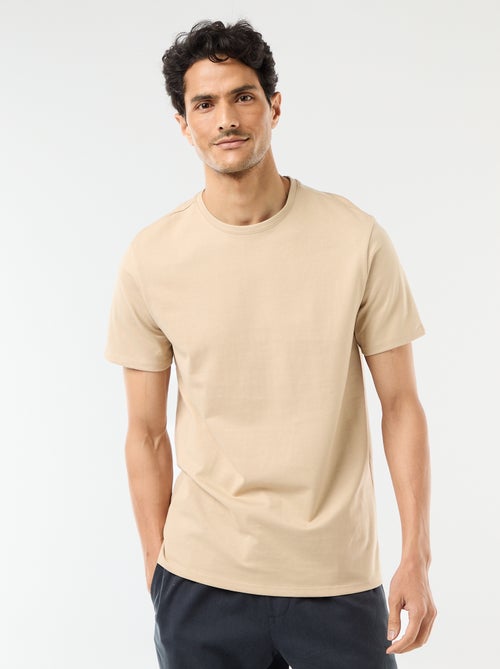 Katoenen T-shirt met ronde hals - Kiabi