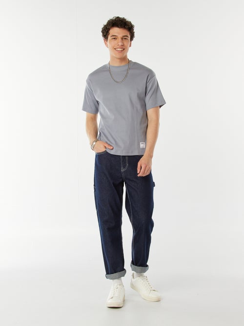 Katoenen T-shirt met ronde hals - Kiabi