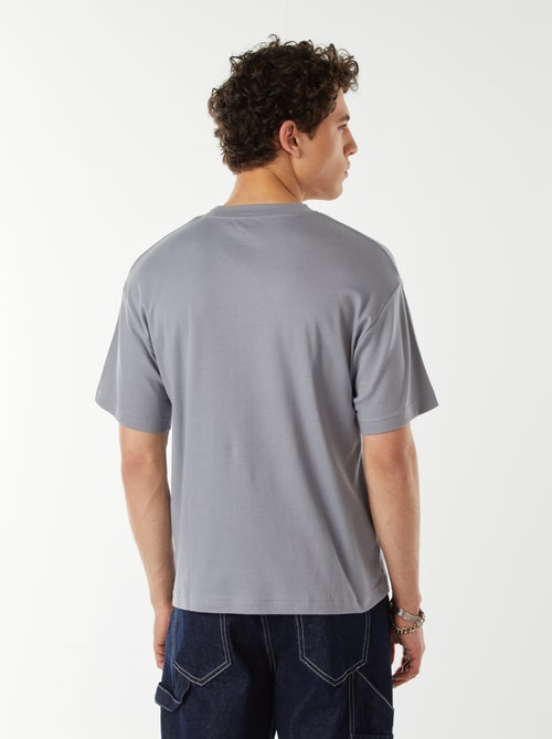 Katoenen T-shirt met ronde hals - Kiabi