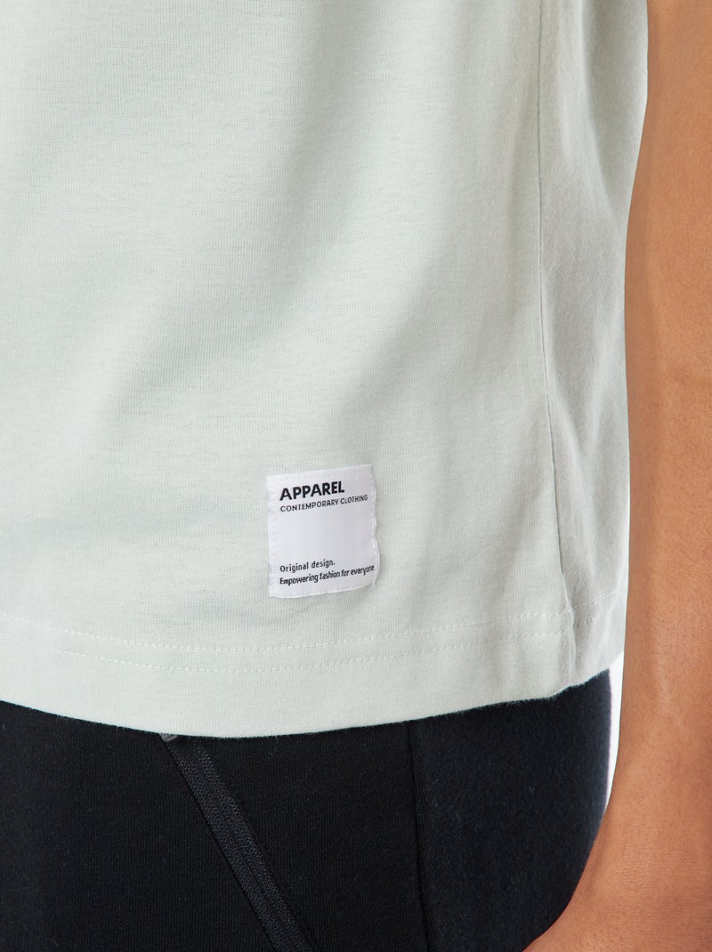 Katoenen T-shirt met ronde hals BLAUW - Kiabi