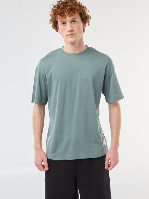 Katoenen T-shirt met ronde hals - Kiabi