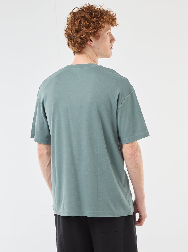 Katoenen T-shirt met ronde hals Blauw - Kiabi