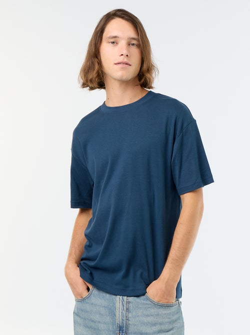 Katoenen T-shirt met ronde hals - Kiabi