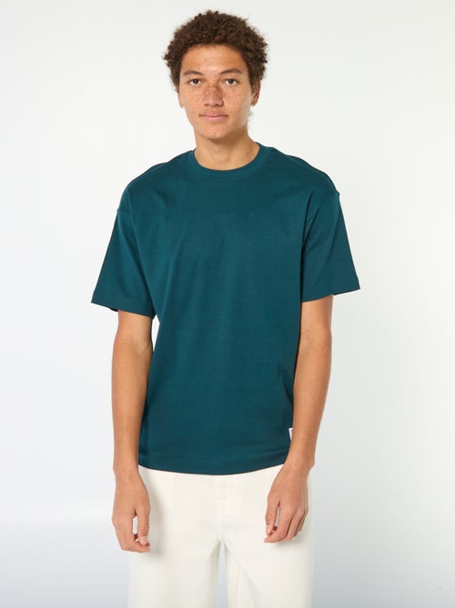 Katoenen T-shirt met ronde hals - Kiabi