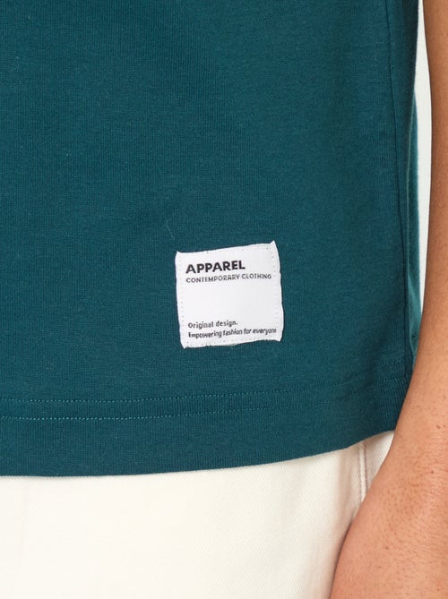 Katoenen T-shirt met ronde hals - Kiabi