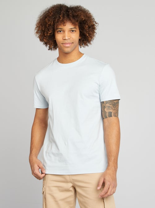 Katoenen T-shirt met ronde hals - Kiabi