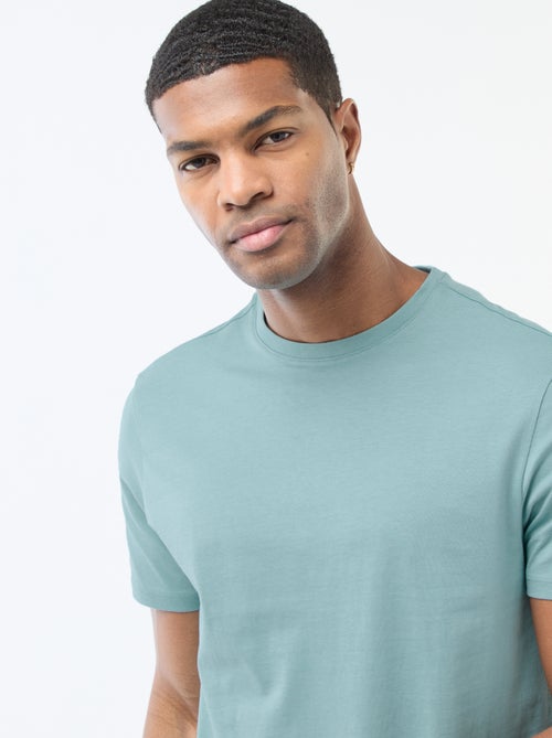 Katoenen T-shirt met ronde hals - Kiabi