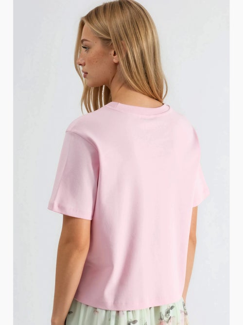 Katoenen t-shirt met ronde hals busem - Kiabi