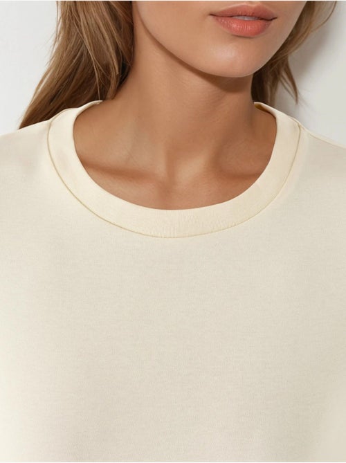 Katoenen t-shirt met ronde hals busem - Kiabi