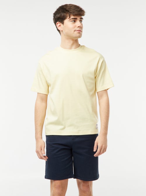 Katoenen T-shirt met ronde hals - Kiabi