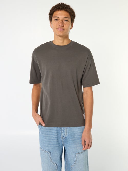 Katoenen T-shirt met ronde hals - Kiabi