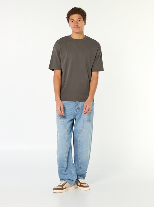 Katoenen T-shirt met ronde hals - Kiabi