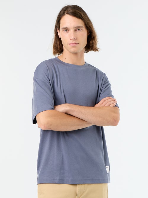 Katoenen T-shirt met ronde hals - Kiabi