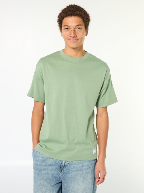 Katoenen T-shirt met ronde hals - Kiabi