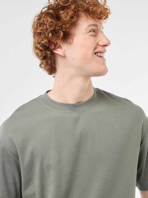 Katoenen T-shirt met ronde hals - Kiabi