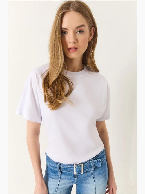 Katoenen t-shirt met ronde hals lucci - Kiabi