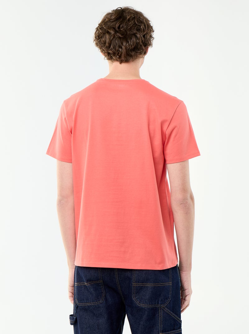 Katoenen T-shirt met ronde hals Oranje - Kiabi