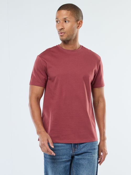 Katoenen T-shirt met ronde hals - Kiabi