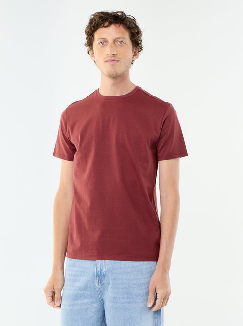 Katoenen T-shirt met ronde hals - Kiabi