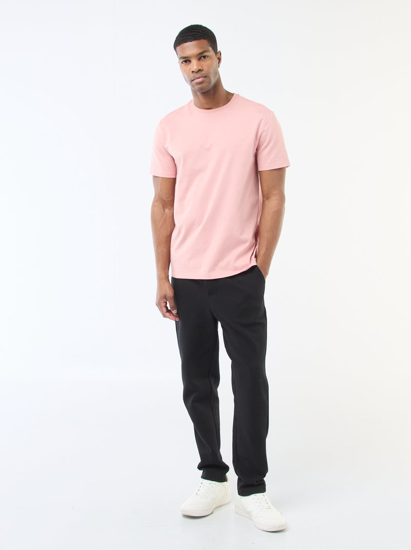 Katoenen T-shirt met ronde hals Rose - Kiabi
