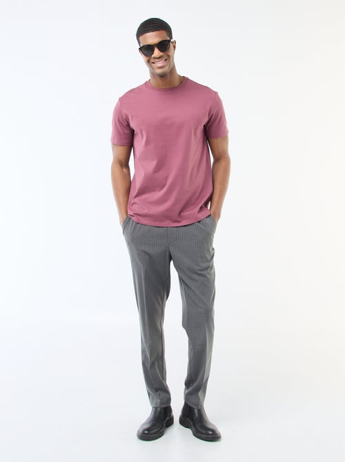 Katoenen T-shirt met ronde hals - Kiabi