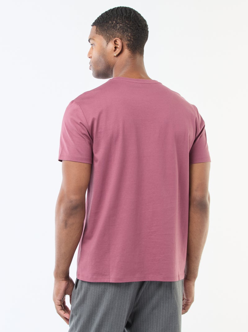 Katoenen T-shirt met ronde hals Rose - Kiabi