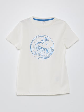 Katoenen T-shirt met ronde hals