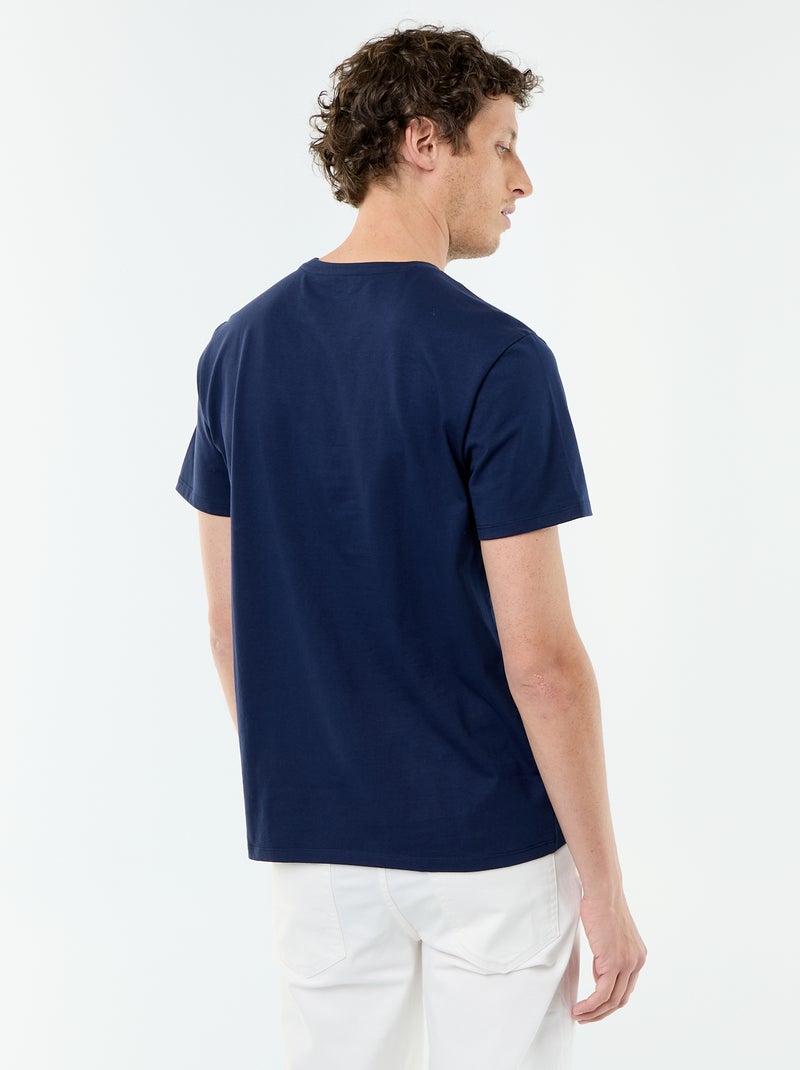 Katoenen T-shirt met ronde hals Zwart - Kiabi